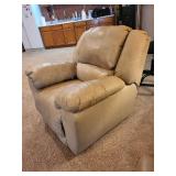 Beige Recliner Chair with Pillow & Throw Blanket Beige Recliner Chair with Pillow & Throw Blanket