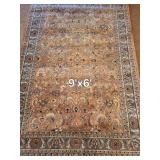 Persian-Style Area Rug 9' x 6' with Fringed Border - Floral Motifs Persian-Style Area Rug 9' x 6' with Fringed Border - Floral Motifs