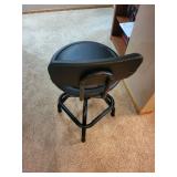 Black Padded Bar Stool With Backrest - Round Seat & Metal Frame Black Padded Bar Stool With Backrest - Round Seat & Metal Frame