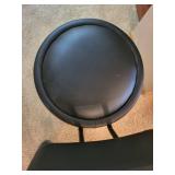 Black Padded Bar Stool With Backrest - Round Seat & Metal Frame Black Padded Bar Stool With Backrest - Round Seat & Metal Frame