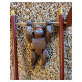 Hand-Carved Wooden Circus Figure Set - Gorilla on Bar with Clowns Hand-Carved Wooden Circus Figure Set - Gorilla on Bar with Clowns