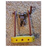 Hand-Carved Wooden Circus Figure Set - Gorilla on Bar with Clowns Hand-Carved Wooden Circus Figure Set - Gorilla on Bar with Clowns