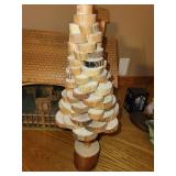 Vintage Wooden Toy House with Horses & Tree Sculpture Vintage Wooden Toy House with Horses & Tree Sculpture