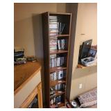 Oak Tall Narrow DVD Shelf - Bookcase, 16 in W x 11 in D x 79 in H Oak Tall Narrow DVD Shelf - Bookcase, 16 in W x 11 in D x 79 in H