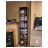 Oak Tall Narrow DVD Shelf - Bookcase, 16 in W x 11 in D x 79 in H Oak Tall Narrow DVD Shelf - Bookcase, 16 in W x 11 in D x 79 in H