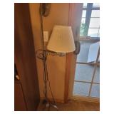 Floor Lamp With Pleated White Shade And Glass Globe Accent, 60-Inch Tall Floor Lamp With Pleated White Shade And Glass Globe Accent, 60-Inch Tall