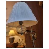 Floor Lamp With Pleated White Shade And Glass Globe Accent, 60-Inch Tall Floor Lamp With Pleated White Shade And Glass Globe Accent, 60-Inch Tall