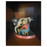 Milk Maker Figurine - Vintage Milking Man with Cow Milk Maker Figurine - Vintage Milking Man with Cow