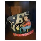 Milk Maker Figurine - Vintage Milking Man with Cow Milk Maker Figurine - Vintage Milking Man with Cow