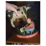 Milk Maker Figurine - Vintage Milking Man with Cow Milk Maker Figurine - Vintage Milking Man with Cow