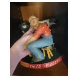 Milk Maker Figurine - Vintage Milking Man with Cow Milk Maker Figurine - Vintage Milking Man with Cow