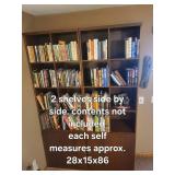 Bookcase Cabinet 2 units - 28W x 15D x 86H - Tall Wood Shelving Unit with Lower Cabinets Bookcase Cabinet 2 units - 28W x 15D x 86H - Tall Wood Shelving Unit with Lower Cabinets