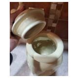 Rooster-Embossed Cream Ceramic Canister with Lid - Kitchen Storage Jar Rooster-Embossed Cream Ceramic Canister with Lid - Kitchen Storage Jar