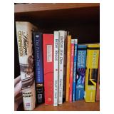 Assorted Books Collection on Wooden Shelf - Mystery, History & SciFi Assorted Books Collection on Wooden Shelf - Mystery, History & SciFi