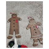 Gingerbread Cutouts & Plush Christmas Figures - Holiday Decor Lot Gingerbread Cutouts & Plush Christmas Figures - Holiday Decor Lot