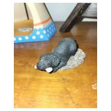 Sandicast B16 Labrador, Black - Handcast & Handpainted (1991) & Wooden Dog on Stand & Tepee Decor Sandicast B16 Labrador, Black - Handcast & Handpainted (1991) & Wooden Dog on Stand & Tepee Decor