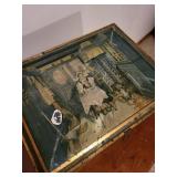 Vintage Tin Storage Box - Colorful Kitchen Scene - Brass Latch Vintage Tin Storage Box - Colorful Kitchen Scene - Brass Latch