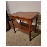 End Table - Vintage-Style Wood with Lower Shelf and Turned Legs End Table - Vintage-Style Wood with Lower Shelf and Turned Legs