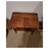 End Table - Vintage-Style Wood with Lower Shelf and Turned Legs End Table - Vintage-Style Wood with Lower Shelf and Turned Legs