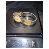 Sterling Inlay Watch Bracelet - Vintage Turquoise/Coral Band Sterling Inlay Watch Bracelet - Vintage Turquoise/Coral Band