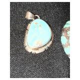 LT Sterling Vintage Turquoise Pendants (Lot of 3)