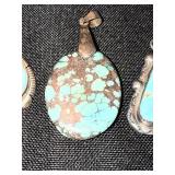 LT Sterling Vintage Turquoise Pendants (Lot of 3)