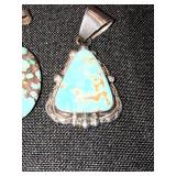 LT Sterling Vintage Turquoise Pendants (Lot of 3)