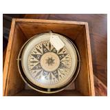 Brass Marine Compass - 6-Inch Dial in Wooden Box Brass Marine Compass - 6-Inch Dial in Wooden Box