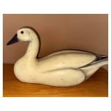 White Painted Wooden Duck Decoy - Vintage Carving for Rustic Home Decor White Painted Wooden Duck Decoy - Vintage Carving for Rustic Home Decor