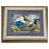 Landscape Painting with Bird Sculpture - Framed Print - Michaels Finish Landscape Painting with Bird Sculpture - Framed Print - Michaels Finish