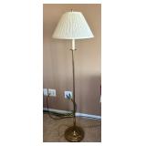 Brass Floor Lamp - White Pleated Shade, 60 in Tall, Traditional Living Room Lighting Brass Floor Lamp - White Pleated Shade, 60 in Tall, Traditional Living Room Lighting
