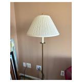 Brass Floor Lamp - White Pleated Shade, 60 in Tall, Traditional Living Room Lighting Brass Floor Lamp - White Pleated Shade, 60 in Tall, Traditional Living Room Lighting