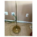 Brass Floor Lamp - White Pleated Shade, 60 in Tall, Traditional Living Room Lighting Brass Floor Lamp - White Pleated Shade, 60 in Tall, Traditional Living Room Lighting