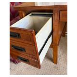 Oak Office Desk with 9 Drawers, 60in Wide, Traditional Wood Desk Oak Office Desk with 9 Drawers, 60in Wide, Traditional Wood Desk