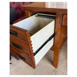 Oak Office Desk with 9 Drawers, 60in Wide, Traditional Wood Desk Oak Office Desk with 9 Drawers, 60in Wide, Traditional Wood Desk