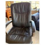 Black Leather Executive Office Chair - High Back, 5-Star Base, Adjustable Black Leather Executive Office Chair - High Back, 5-Star Base, Adjustable