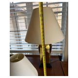 Table Lamp - Gold Tone Glass Body with Cream Fabric Shade Table Lamp - Gold Tone Glass Body with Cream Fabric Shade