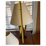 Table Lamp - Gold Tone Glass Body with Cream Fabric Shade Table Lamp - Gold Tone Glass Body with Cream Fabric Shade