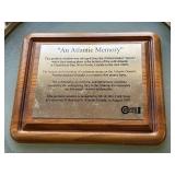 Porthole Window Memorial - An Atlantic Memory on Brass Ring with Wooden Table Base Porthole Window Memorial - An Atlantic Memory on Brass Ring with Wooden Table Base