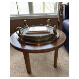 Porthole Window Memorial - An Atlantic Memory on Brass Ring with Wooden Table Base Porthole Window Memorial - An Atlantic Memory on Brass Ring with Wooden Table Base