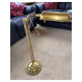 Brass Floor Lamp with Long Horizontal Shade - Adjustable Arm Brass Floor Lamp with Long Horizontal Shade - Adjustable Arm