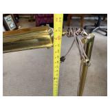Brass Floor Lamp with Long Horizontal Shade - Adjustable Arm Brass Floor Lamp with Long Horizontal Shade - Adjustable Arm
