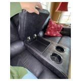 Two-Piece Living Room Set Featuring Loveseat with Center Console and Matching Three-Seat Sofa in Leather Two-Piece Living Room Set Featuring Loveseat with Center Console and Matching Three-Seat Sofa in Leather