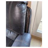 Two-Piece Living Room Set Featuring Loveseat with Center Console and Matching Three-Seat Sofa in Leather Two-Piece Living Room Set Featuring Loveseat with Center Console and Matching Three-Seat Sofa in Leather