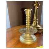 Brass 3-Piece Candelabra Set - Centerpiece Candlestick and 2 Side Holders Brass 3-Piece Candelabra Set - Centerpiece Candlestick and 2 Side Holders