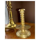 Brass 3-Piece Candelabra Set - Centerpiece Candlestick and 2 Side Holders Brass 3-Piece Candelabra Set - Centerpiece Candlestick and 2 Side Holders