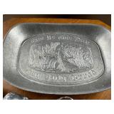 Vintage Pewter Napkin Rings in Animal, Dragonfly & Bee Shapes with Decorative Tray Vintage Pewter Napkin Rings in Animal, Dragonfly & Bee Shapes with Decorative Tray