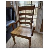 Wooden Ladder-Back Armchair with Curved Armrests Wooden Ladder-Back Armchair with Curved Armrests