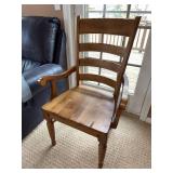 Wooden Ladder-Back Armchair with Curved Armrests Wooden Ladder-Back Armchair with Curved Armrests