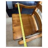 Wooden Ladder-Back Armchair with Curved Armrests